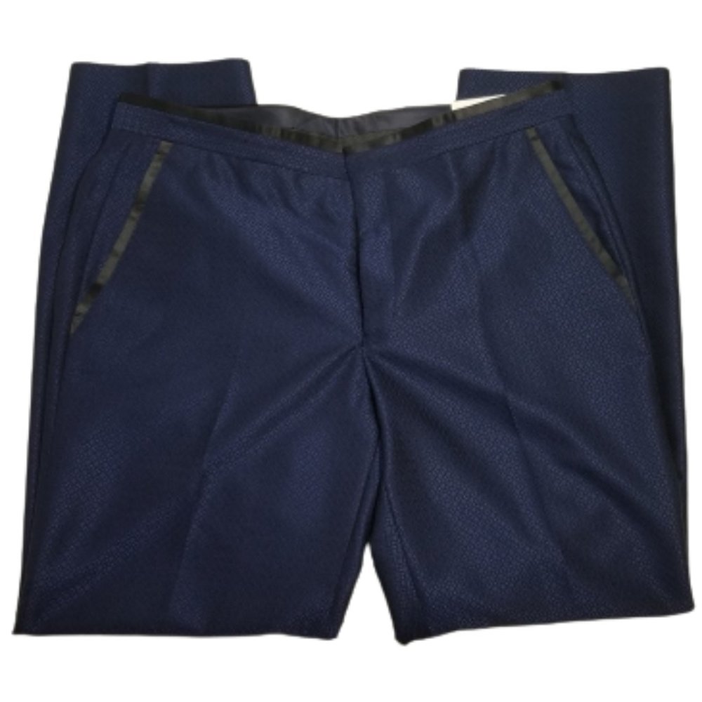 Sean John MALO Blue and Black Diamond Jacquard Dress Pants